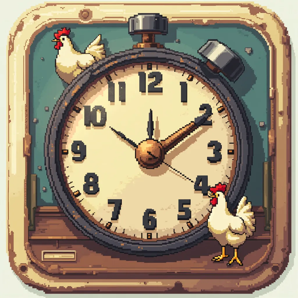 Retro clock icon for opening hours