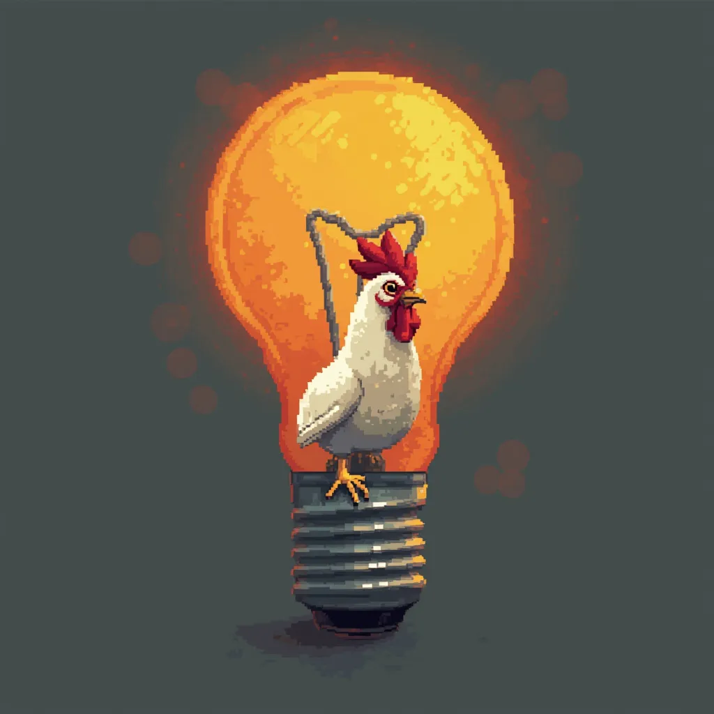 Pixel art icon representing innovation and creativity